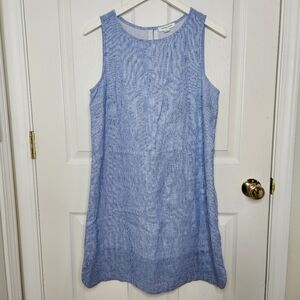 BeachLunchLounge Seersucker Sleeveless Midi Dress Summer Preppy Size Small